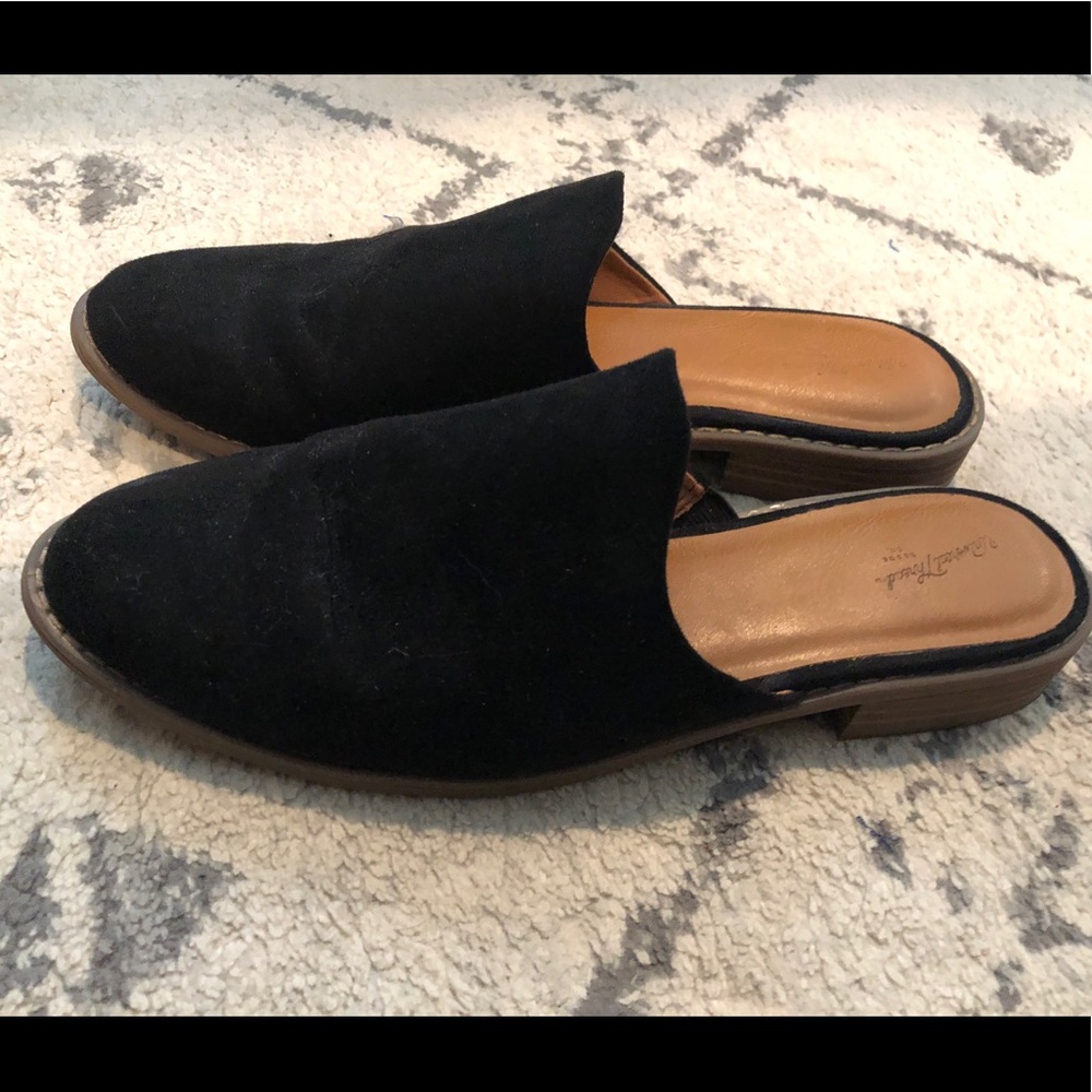 Black Faux Suede Mule